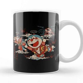 Baskı Dükkanı Dora-Zombie Doraemon Beyaz 330 ml Porselen Kupa Bardak