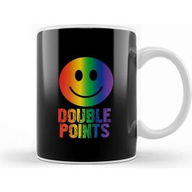 Baskı Dükkanı Double Points Smiley Face Beyaz 330 ml Porselen Kupa Bardak