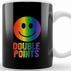 Baskı Dükkanı Double Points Smiley Face Beyaz 330 ml Porselen Kupa Bardak