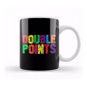 Baskı Dükkanı Double Points Text Beyaz 330 ml Porselen Kupa Bardak