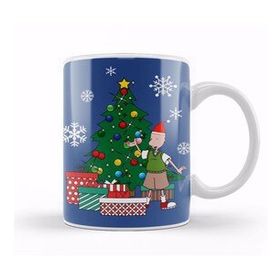 Baskı Dükkanı Doug Around The Christmas Tree Beyaz 330 ml Porselen Kupa Bardak