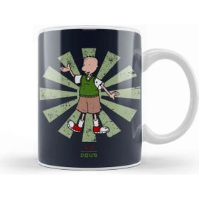 Baskı Dükkanı Doug Retro Japanese Porselen Beyaz Kupa Bardak