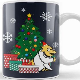 Baskı Dükkanı Dr Alphys Around The Christmas Tree Undertale Beyaz 330 ml Porselen Kupa Bardak