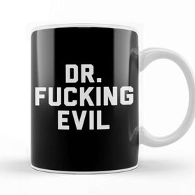 Baskı Dükkanı Dr Fucking Evil Porselen Beyaz Kupa Bardak