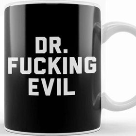 Baskı Dükkanı Dr Fucking Evil Porselen Beyaz Kupa Bardak