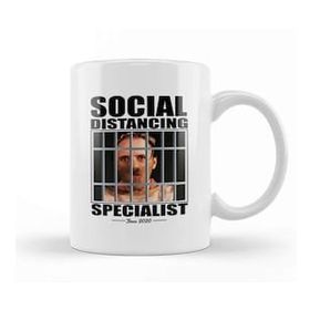 Baskı Dükkanı Dr Hannibal Lecter Social Distancing Specialist Tasse Porselen Beyaz Kupa Bardak