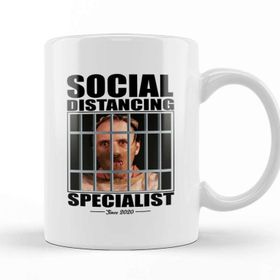 Baskı Dükkanı Dr Hannibal Lecter Social Distancing Specialist Tasse Porselen Beyaz Kupa Bardak