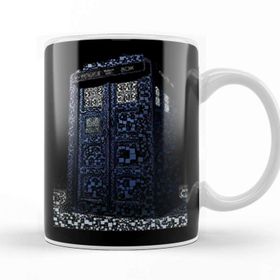 Baskı Dükkanı Dr Who Tardis Porselen Beyaz Kupa Bardak