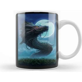 Baskı Dükkanı Dragon Bakunawa Porselen Beyaz Kupa Bardak