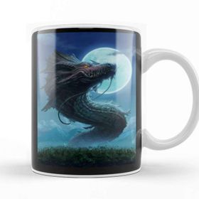 Baskı Dükkanı Dragon Bakunawa Porselen Beyaz Kupa Bardak
