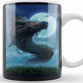 Baskı Dükkanı Dragon Bakunawa Porselen Beyaz Kupa Bardak