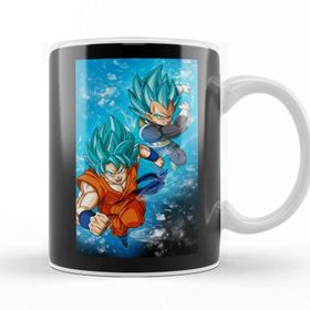 Baskı Dükkanı Dragon Ball Super Dragon Ball Goku Vegeta Porselen Beyaz Kupa Bardak