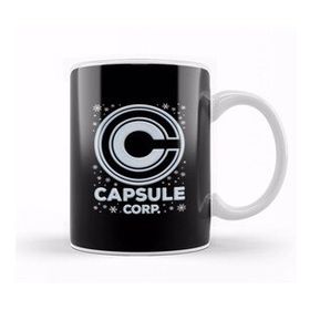 Baskı Dükkanı Dragon Ball Z Capsule Corporation Christmas Snow Logo Porselen Beyaz Kupa Bardak
