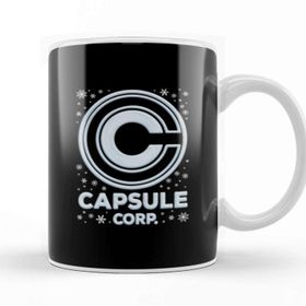 Baskı Dükkanı Dragon Ball Z Capsule Corporation Christmas Snowv Logo Porselen Beyaz Kupa Bardak