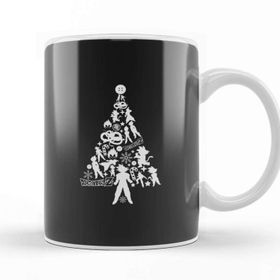 Baskı Dükkanı Dragon Ball Z Christmas Tree Silhouette White Porselen Beyaz Kupa Bardak