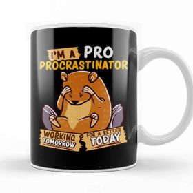 Baskı Dükkanı Drama Cute Funny I'm A Pro Procrastinator Hamster Pun Kupa