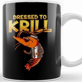 Baskı Dükkanı Dressed To Krill Funny Snappy Fish Ocean Pun Kupa