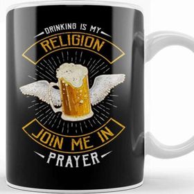 Baskı Dükkanı Drinking is My Religion Join Me in Prayer Beer Pun Kupa