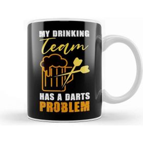 Baskı Dükkanı Drinking Team Darts Problem Dart Player Bullseye Dartist Kupa