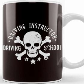 Baskı Dükkanı Driver Instructor School Skull Lesson Teacher Novice Driver Kupa