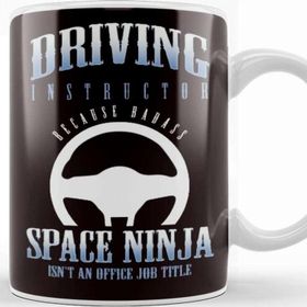 Baskı Dükkanı Driving Instructor Ninja Novice Driver School Lesson Teacher Kupa