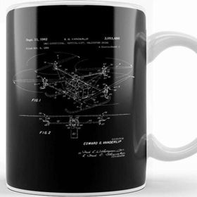Baskı Dükkanı Drone Patent Blueprint Vanderlip Kupa