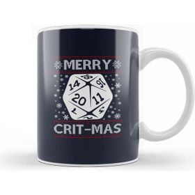 Baskı Dükkanı Dungeons and Dragons Merry Critmas Christmas Knit Pattern Kupa