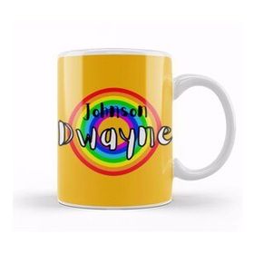 Baskı Dükkanı Dwayne Johnson Retro Rainbow Style Kupa