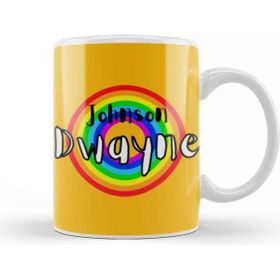 Baskı Dükkanı Dwayne Johnson Retro Rainbow Style Kupa
