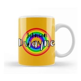 Baskı Dükkanı Dwayne Johnson Retro Rainbow Style Kupa