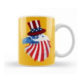 Baskı Dükkanı Eagle Happy Independence Day 4th Of July Gift Kupa Bardak