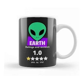 Baskı Dükkanı Earth Alien Rating Kupa Bardak