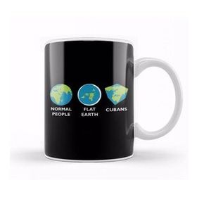 Baskı Dükkanı Earth Shapes Normal Flat Cuban Flat Earth Kupa Bardak