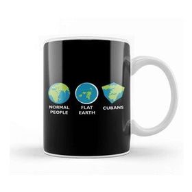 Baskı Dükkanı Earth Shapes Normal Flat Cuban Flat Earth Kupa Bardak