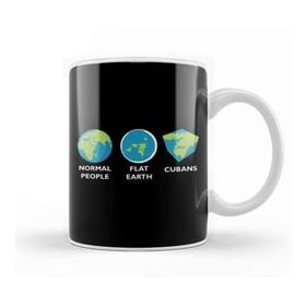 Baskı Dükkanı Earth Shapes Normal Flat Cuban Flat Earth Kupa Bardak