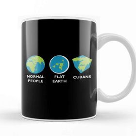 Baskı Dükkanı Earth Shapes Normal Flat Cuban Flat Earth Kupa Bardak