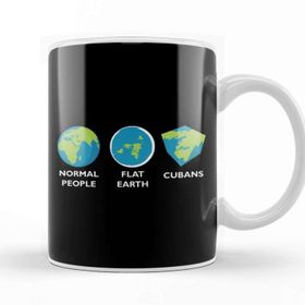 Baskı Dükkanı Earth Shapes Normal Flat Cuban Flat Earth Kupa Bardak