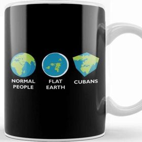 Baskı Dükkanı Earth Shapes Normal Flat Cuban Flat Earth Kupa Bardak