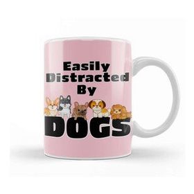 Baskı Dükkanı Easily Distracted By Dogs Puppy Lover 01 Kupa Bardak
