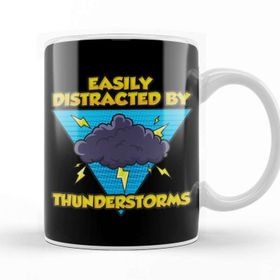 Baskı Dükkanı Easily Distracted By Thunderstorms Storm Chaser Kupa Bardak