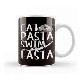 Baskı Dükkanı Eat Pasta Swim Fasta Swimmer Swimming Indoor Pool Athlete Kupa Bardak