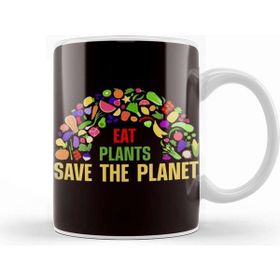 Baskı Dükkanı Eat Plants Save The Planet Vegan Vegetarian Veganism Veggie Kupa Bardak
