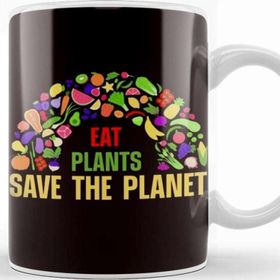 Baskı Dükkanı Eat Plants Save The Planet Vegan Vegetarian Veganism Veggie Kupa Bardak