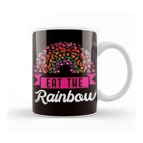 Baskı Dükkanı Eat Rainbow Vegan Vegetarian Veganism Vegetarianism Veggie Beyaz 330 ml Porselen Kupa Bardak