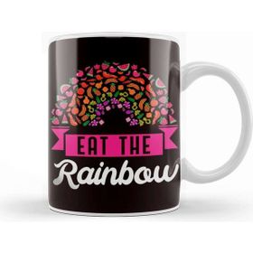 Baskı Dükkanı Eat Rainbow Vegan Vegetarian Veganism Vegetarianism Veggie Beyaz 330 ml Porselen Kupa Bardak
