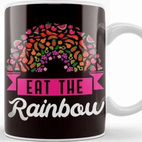 Baskı Dükkanı Eat Rainbow Vegan Vegetarian Veganism Vegetarianism Veggie Beyaz 330 ml Porselen Kupa Bardak