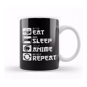 Baskı Dükkanı Eat Sleep Anime Repeat 01 Kupa Bardak