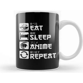 Baskı Dükkanı Eat Sleep Anime Repeat 01 Kupa Bardak