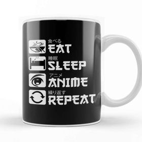 Baskı Dükkanı Eat Sleep Anime Repeat 01 Kupa Bardak