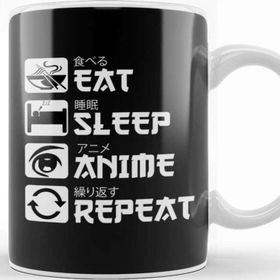 Baskı Dükkanı Eat Sleep Anime Repeat 01 Kupa Bardak